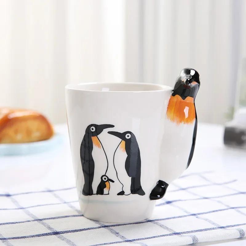 3D трехмерная чашка для воды с изображением животных из мультфильма, высокотемпературная керамическая кружка для молока, кофе, чая, детей, кружка для воды, домашняя кружка