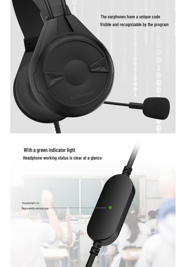 USB-гарнитура ShuoMeiKe D98Pro с шумоподавлением, накладная, для экзаменов по английскому языку