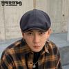 Black Octagonal Hat Spring and Autumn Forward Painter Duck Tongue Hat Beret Men's Casual Versatile
