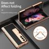 Plating Leather Case For Samsung Galaxy Z Fold 6 4 3 2 5 360 Full Protection Tempered Glass Kickstand Phone Cover