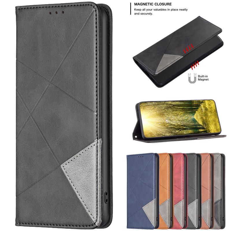 Fashion Flip Leather Case on For Xiaomi Redmi Note 9 Pro Max 9S Note8 Pro 8T 7 Solid Color Magnetic Anti Fall Wallet Phone Cases