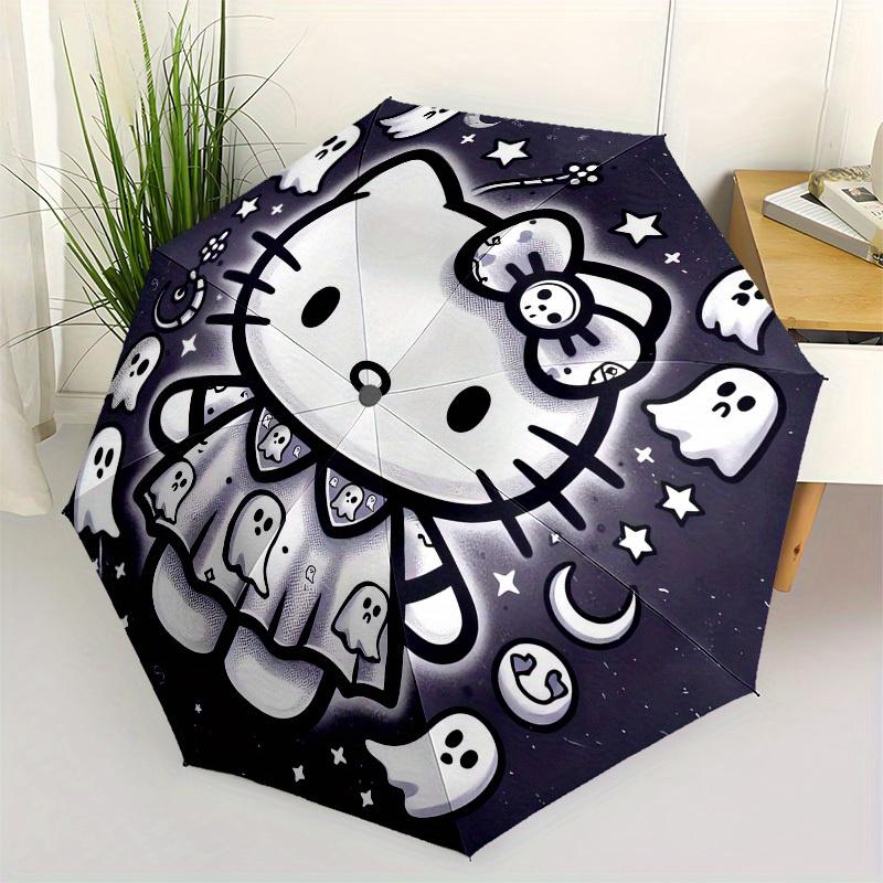 1pc Hello Kitty Halloween Umbrella with Plastic Handle,Suitable for All Seasons Home Travel Outdoor UmbrellaSanlio497