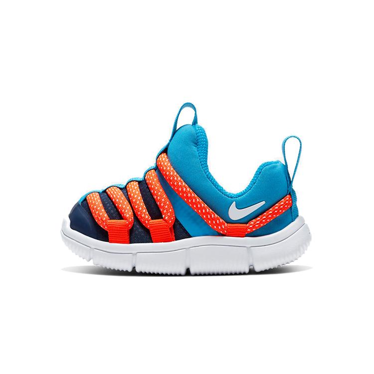 Nike Novice Slip Resistant Abrasion Resistant Low top Sports Casual Shoes Blue Orange TD Infant And Toddler AQ9662-402