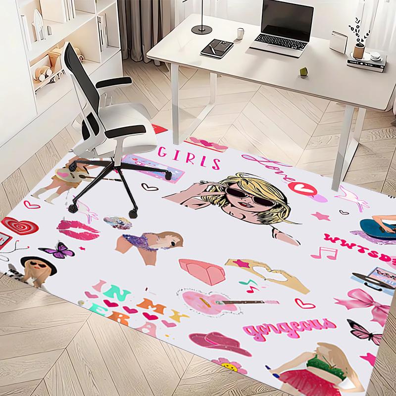 1pc Taylor Swift Print Area Rug - Soft, Washable Non-Slip Indoor Mat, Living Room, Home Office Decorative Rug,Office Decorative