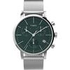 TIMEX Midtown Chrono Men's Watch, TW2W43400, Silver, Green Dial, Stainless Steel, Mineral Glass, Quartz Movement [Parallel Import]