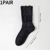 1PAIR autumn and winter Korean version socks women's trend Lolita medium long tube tide socks lace lace Japanese stacking socks