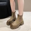 Модная женская обувь на открытом воздухе, износостойкая, осень-зима 2024, новые модные нескользящие однотонные толстые женские ботильоны