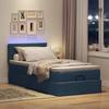 Cadre de lit avec matelas - Maison Exclusive - 90x200 cm - Tissu bleu - LED intégrée