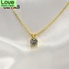 Real 1 Carat D Color Moissanite Pendant For Women 18k Gold Plated 100 %925 Sterling Silver Wedding Party Fine Jewelry Gift