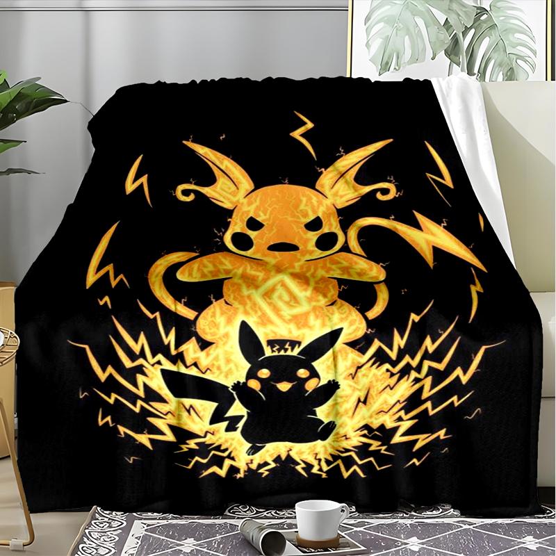 Pokemon Art Print Flannel Blanket, Soft Warm Lightweight Throw Blanket for living Room,Sofa Bed Camping office