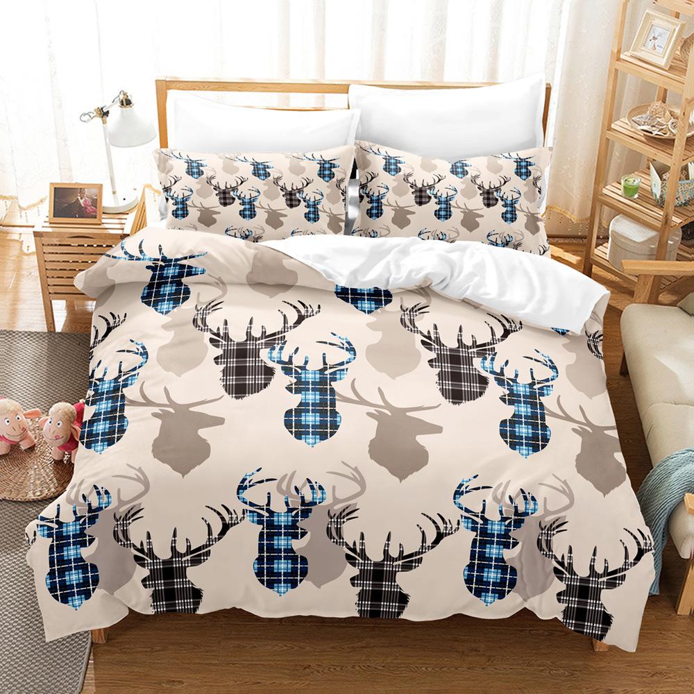 3D Рождественский Постельный Комплект Кинг Квин Размер Пододеяльник Наволочка 2/3шт С Новым Годом Комплект Чехлов Домашний Подарок