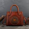 Ретро Тотемная женская сумка большой емкости из натуральной кожи, сумки из натуральной коровьей кожи с несколькими отделениями