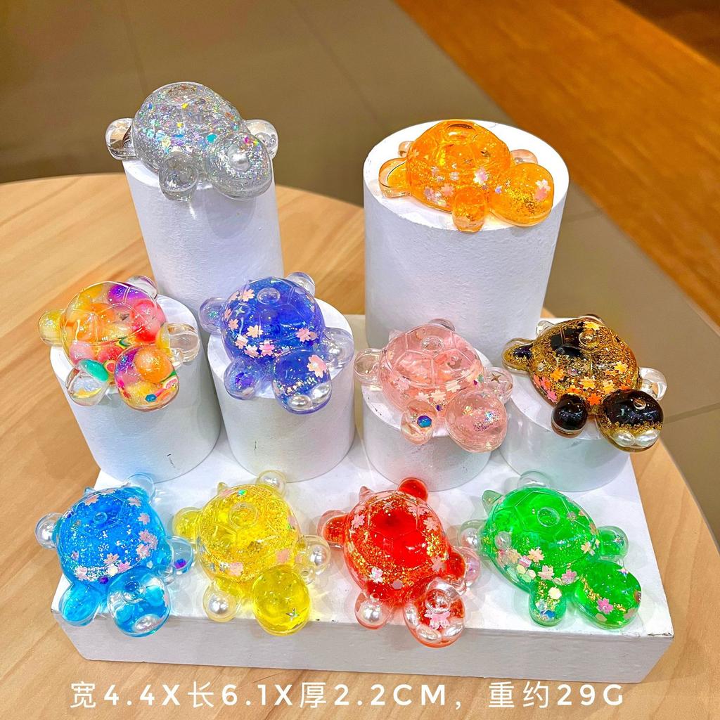 Diy Creative Table Toy Gift with Luminous Sand, Dazzling and Sparkling Turtle Ornaments