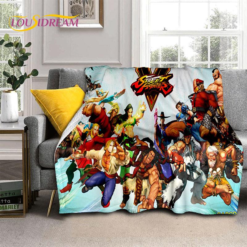 SF Retro Game Street Fighter Gamer Blanket,Soft Throw Blanket for Home Bedroom Bed Sofa Picnic Travel Office Cover Blanket Kids