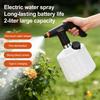 Electric Watering Can 2L Automatic Plant Mister Rechargeable Battery Powered Spray Bottle with Extension Wand Adjustable Nozzle for Houseplants Plants