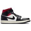 Air Jordan 1 Mid Black Sail Gym Красные женские кроссовки Белые BQ6472-061