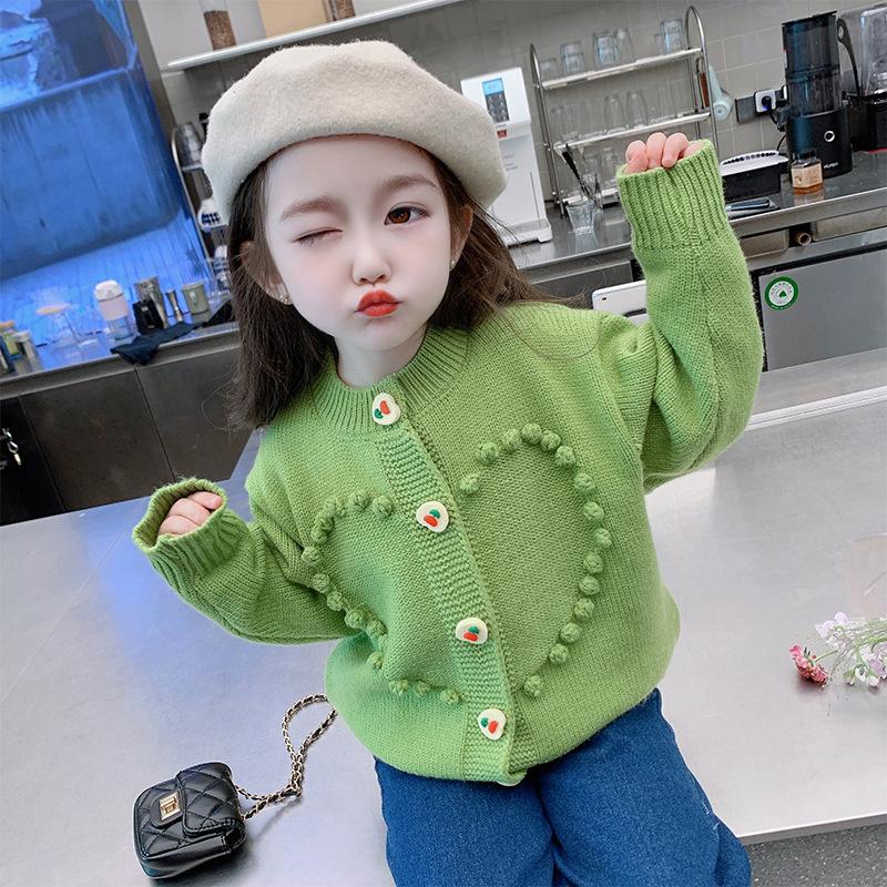Девочки Цветочный свитер Кардиган Весна и Осень Детская мода Трикотаж