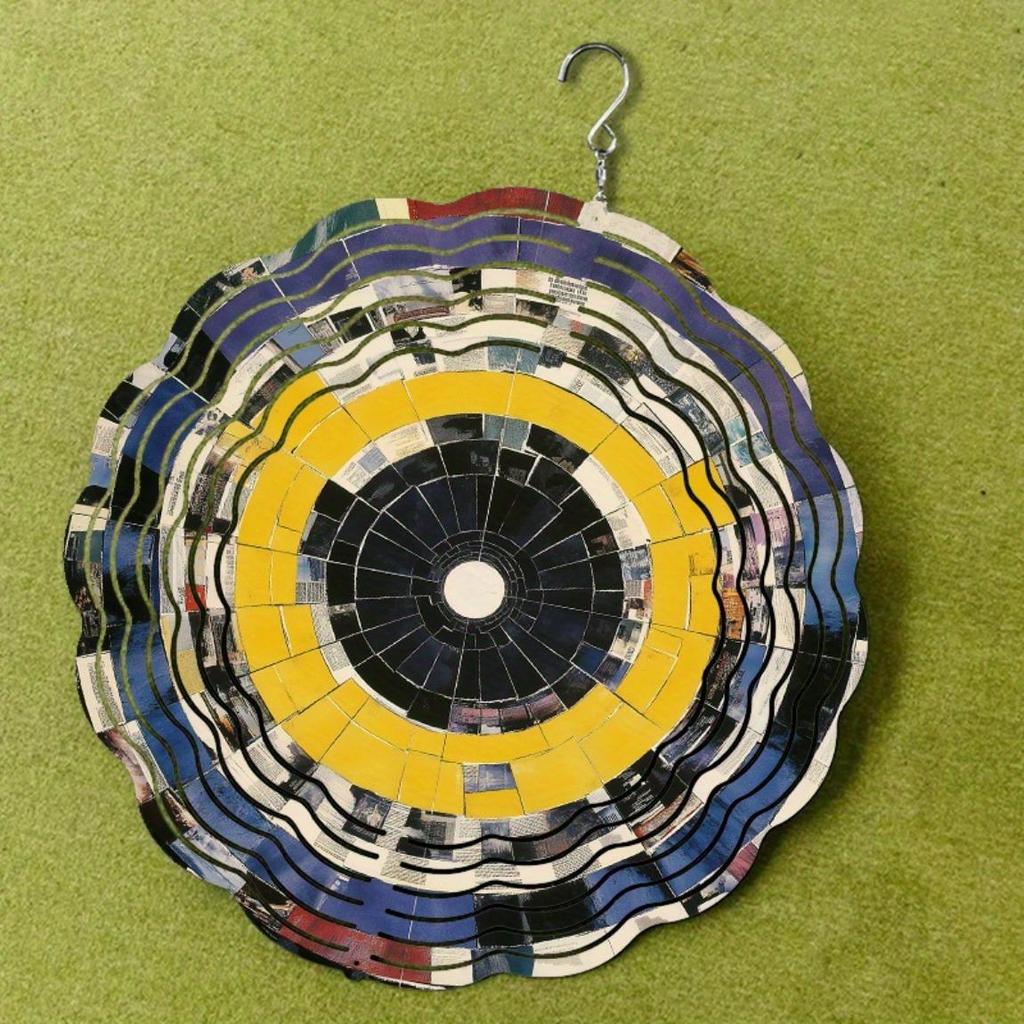 10 Inch Hanging Metal Wind Spinner Outdoor Wind Chime for Patio Garden Balcony Decor with 360 Rotating Hook Artistic Gift Idea