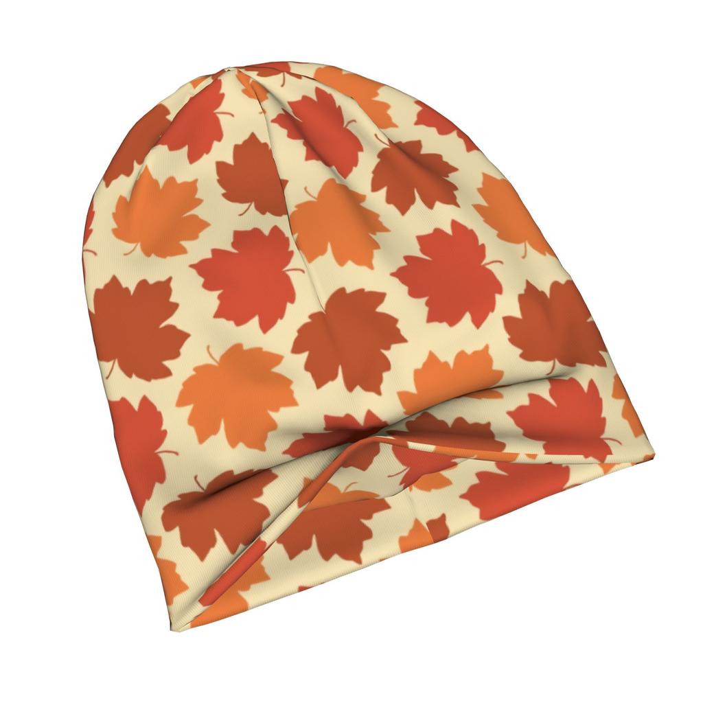 ZLIENSZUS Adult Maple Beanie Hat - Urban Fall Fashion with Falling Print, Layered Outfits Suitable for Coffee Walks, Layered Hairstyles & Creative Spa
