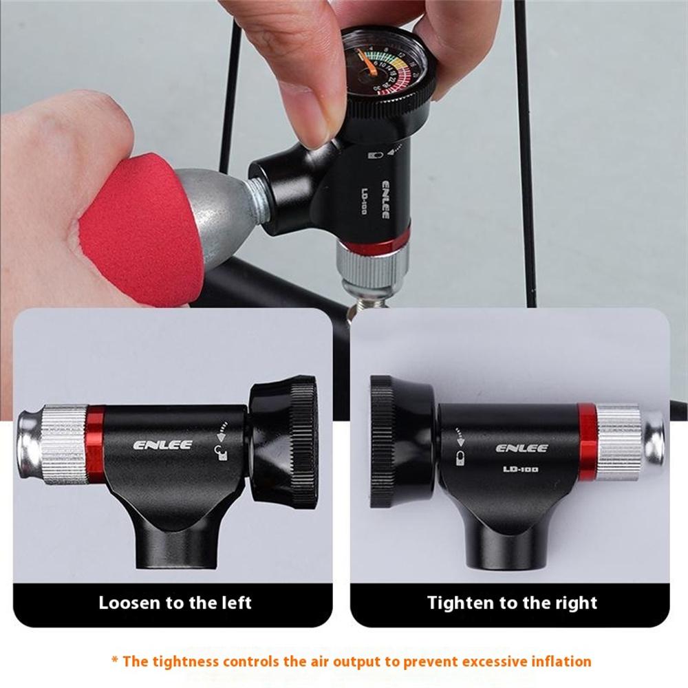 ENLEE Bicycle CO2 Cartridge Pump Nozzle Aluminum Alloy Road MTB Bike Inflating Nozzle