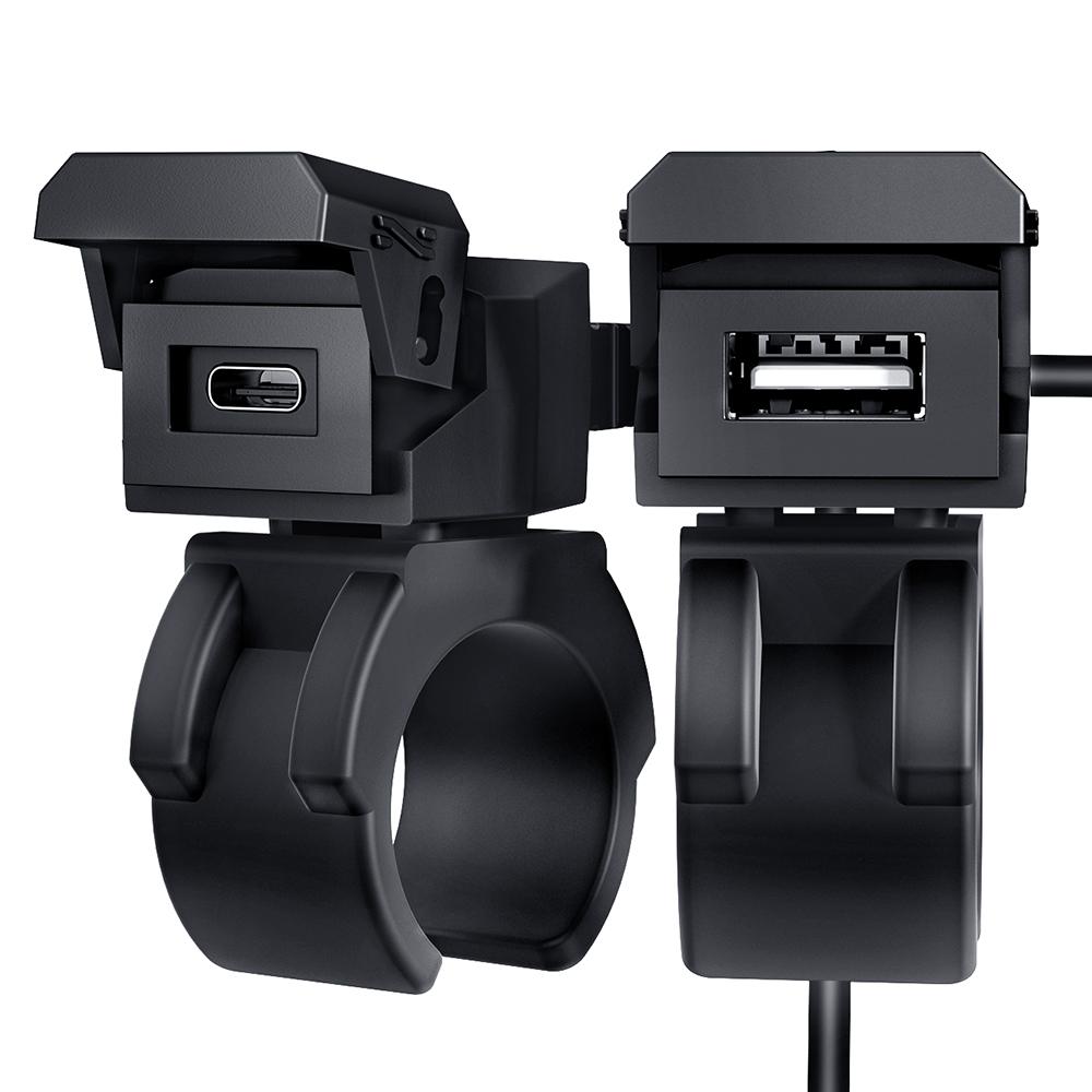 Phone Charger QC3.0 2 in 1 USB Type C Port Socket Multifunctional Connector 12/24V on-Board Socket IP66