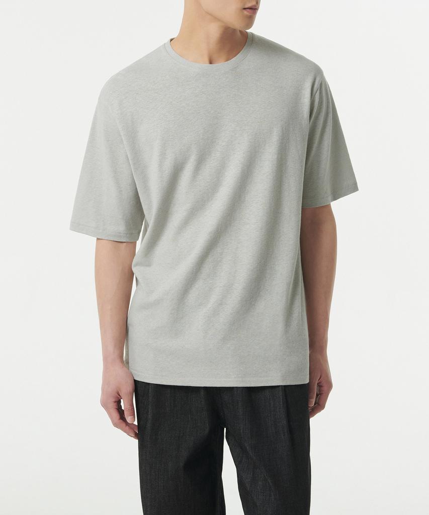 MUSINSA STANDARD Linen Blend Relaxed Crew Neck T-Shirt [Mushroom]