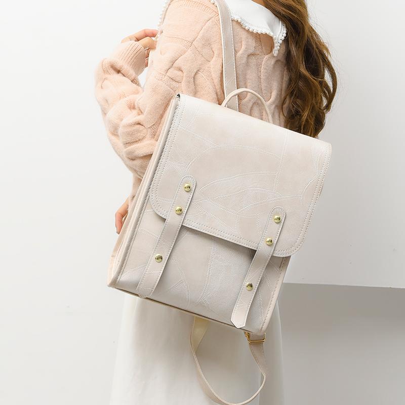 Новый модный женский рюкзак из искусственной кожи с большой вместимостью, водонепроницаемый, для колледжа, модные школьные сумки для ноутбуков и девочек
