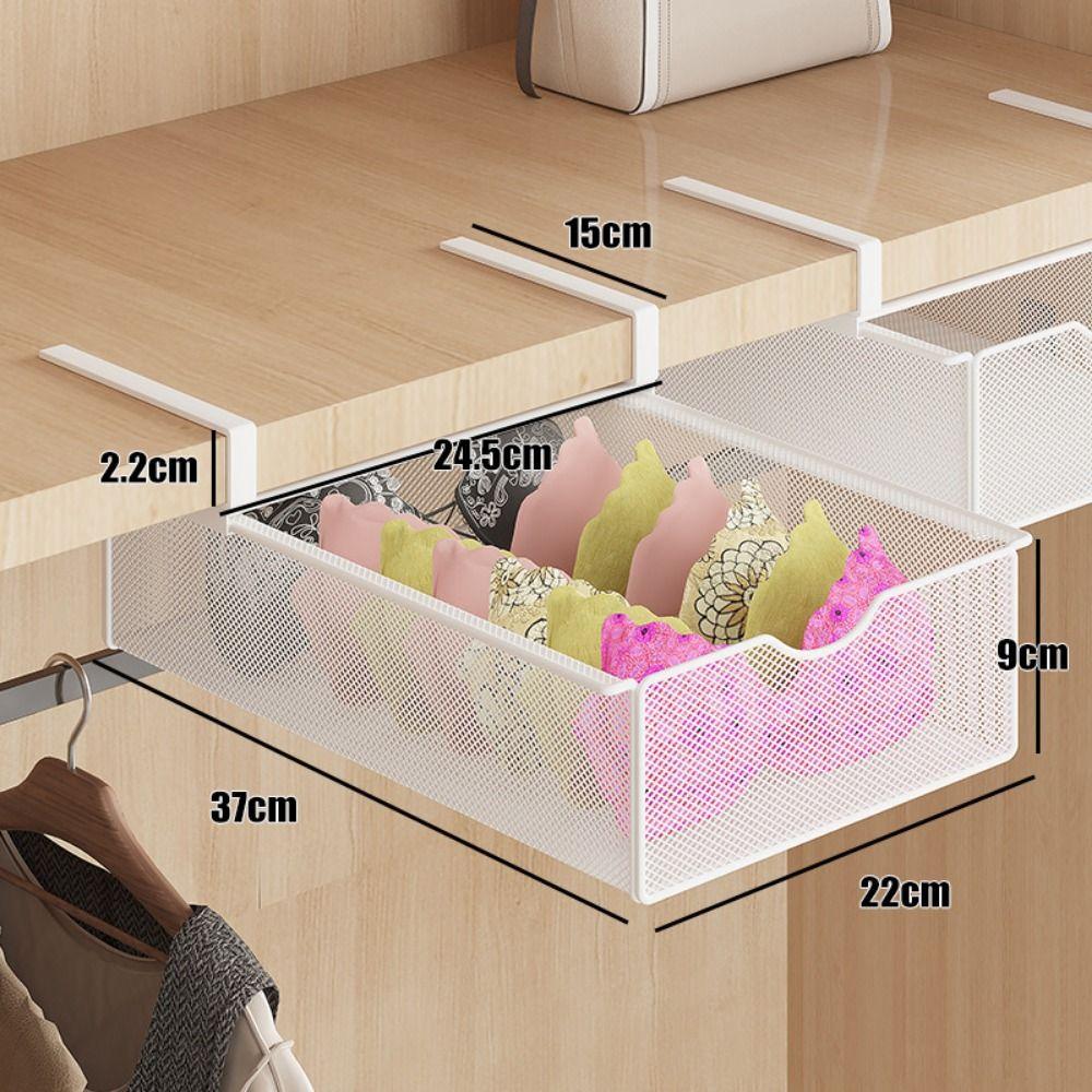 Divided Cabinet Mesh Drawer Breathable Wardrobe Clothes Organizer Closet Hanging Basket Socks
