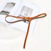 Four Seasons Available New Women'S Leather Thin Belt With No Hole Design Decorative Belt Waist Seal Dress Versatile Two Layer Leather Belt
