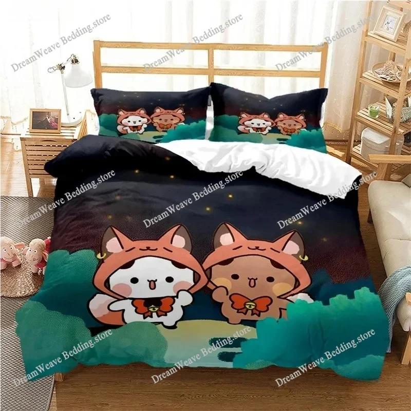 Домашний текстиль Мультфильмы Bubu Dudu Пододеяльник Наволочка Мальчик Девочка Полиэстер Комплект постельного белья Размер King Queen Twin Роскошный Подарок963