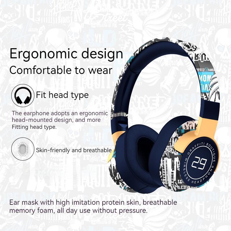 НОВЫЕ беспроводные наушники Graffiti Bluetooth 5.1 с глубокими басами и шумоподавлением, стереогарнитуры HiFi с микрофоном HD