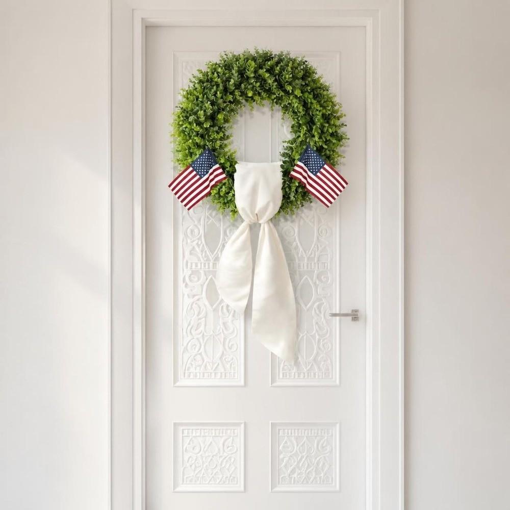Soft Holiday Wreath Decor White Satin Wreath Sashes Pure Garland Ribbon Front Door Hanging