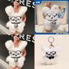 Charming Plush Dog Keychain With Trendy Glasses And Vibrant Color Options Available