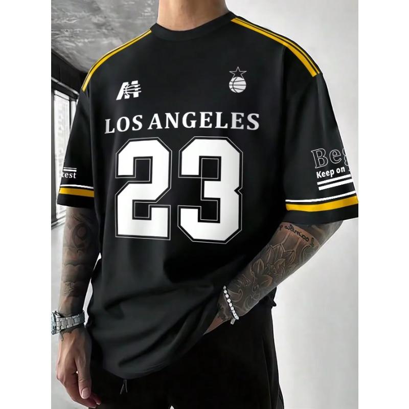 Футболка с принтом Los Angeles Graphic, спортивная женская футболка с коротким рукавом, унисекс, повседневная одежда, летняя мужская гоночная футболка