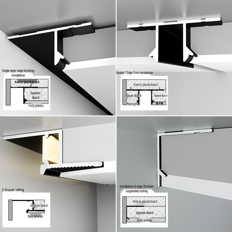 Aluminum T-Profile Trim for 12mm Gypsum Board