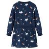 Children S Dress with Long Sleeves Navy Blue Size 104