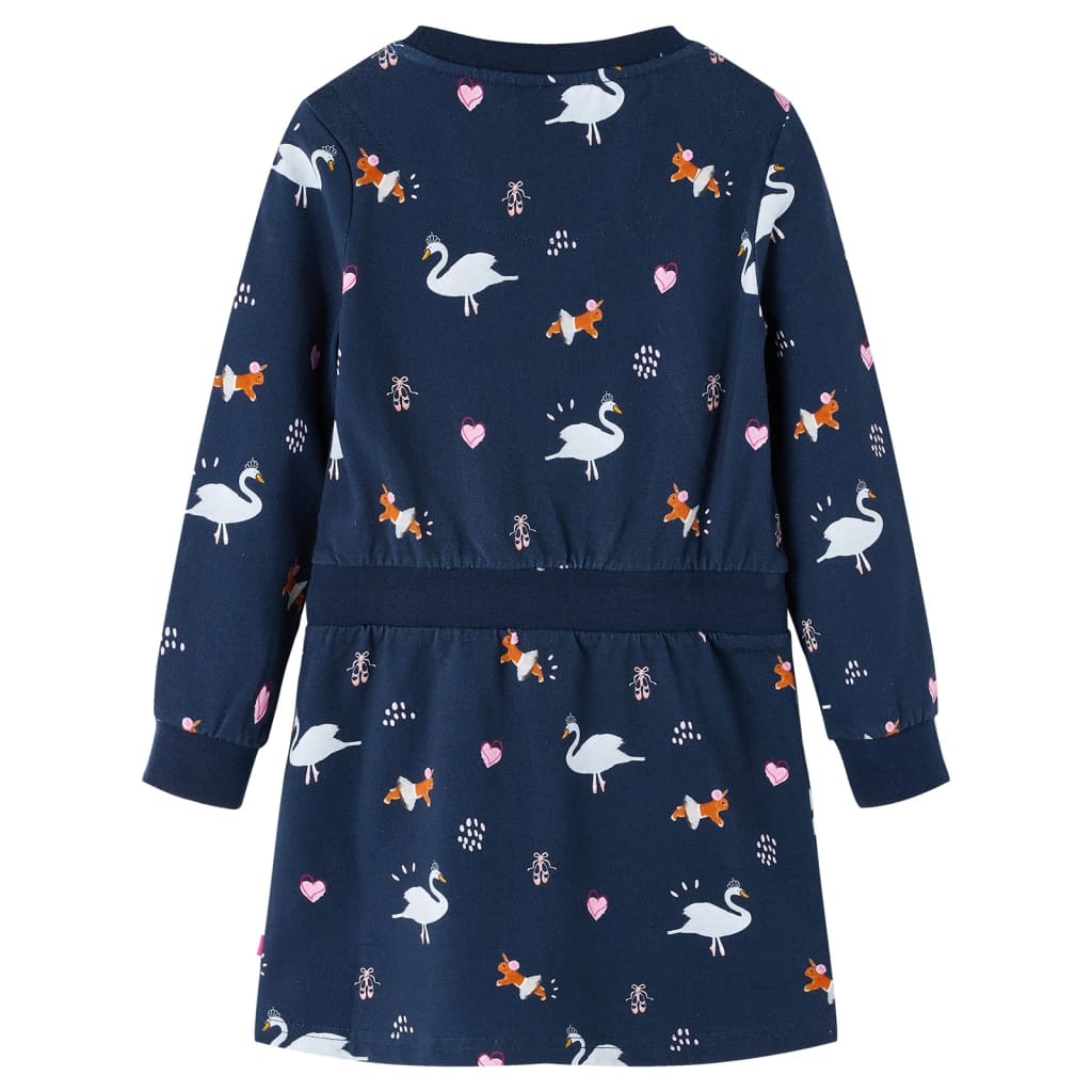 Children s dress with long sleeves navy blue size 104