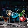 Creative Pufferfish Octopus Swan Bird Cocktail Glass Transparent Goblet Glass with Straw Wine Juice Cup for Party Bar Nightclub