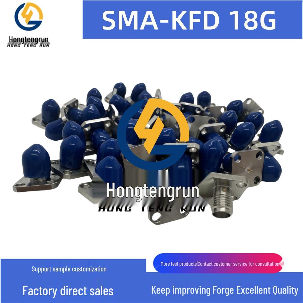 SMA Female RF Connector - Stainless Steel Four-Hole Flange, 18GHz