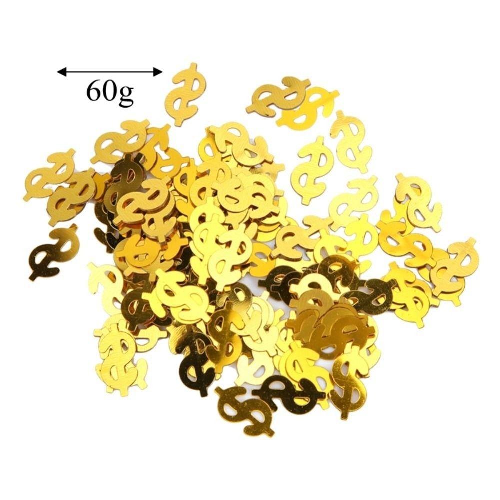 1pcs Dollar Sign Shaped Dollar Sign Confetti Gold & Green Party Confetti Throwing Confetti Party