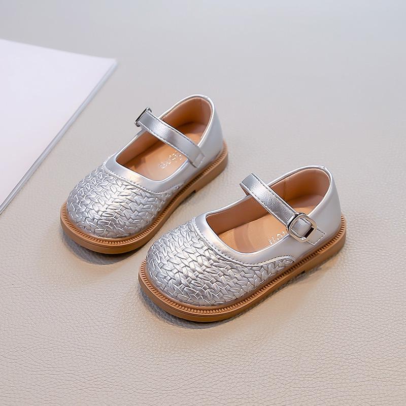 Девочки весна 2026 Мягкая подошва Кожаные Туфли-лоферы Принцессы