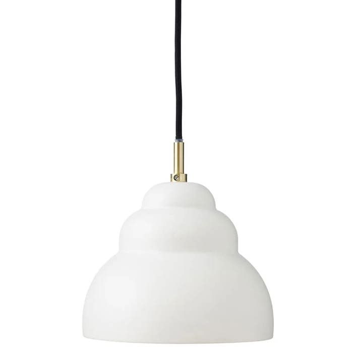 Lampe à suspendre - SUPERLIVING - Bubble - Métal blanc - Câble noir - 60W max - 14,5 cm hauteur