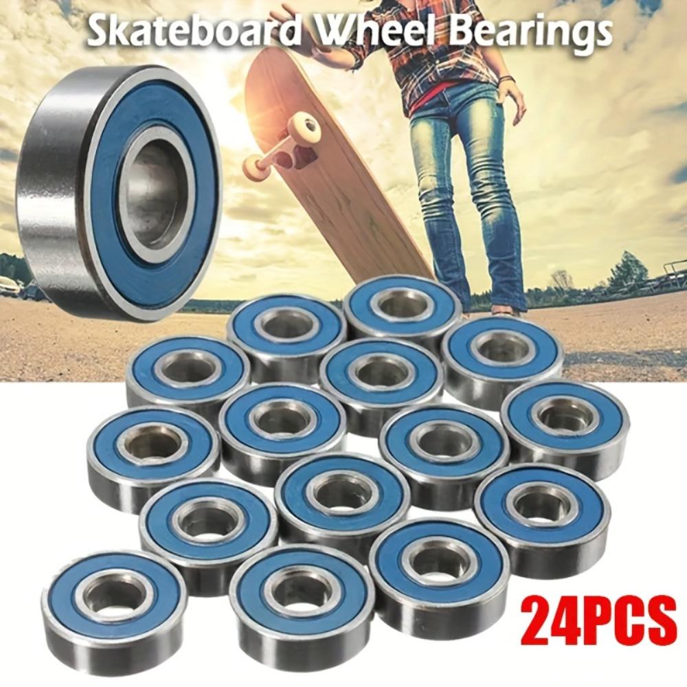 12/24 шт. 608RS ABEC-9 Шарикоподшипники, Прочные подшипники из углеродистой стали для скейтборда, лонгборда, роликовых коньков, фиджет-спиннера