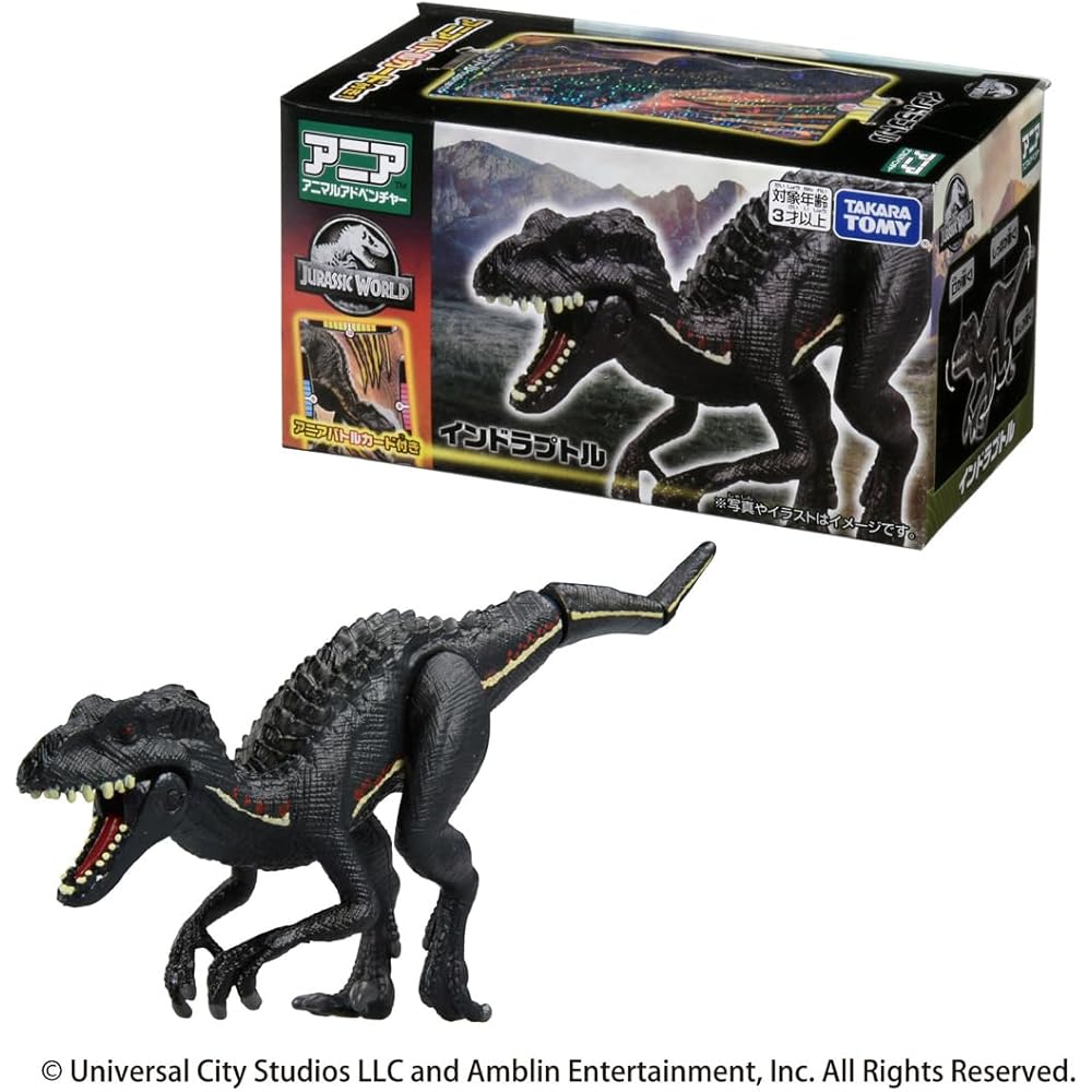 Takara Tomy Ania Jurassic World Indoraptor Toy with Battle Card for Ages 3 and Up