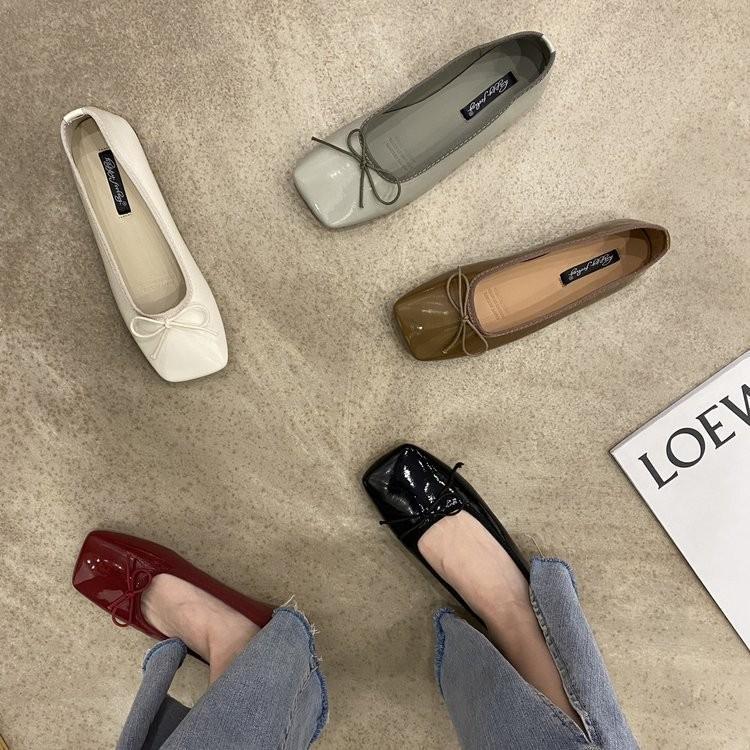 2025 Новая весенне-осенняя коллекция, новая обувь на низком каблуке для женщин, нежные феи туфли на низком каблуке с цветочным бантом