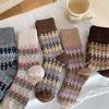 Красная Шапочка Утолщенные Теплые Шерстяные Носки Для Детей Накопительные Зимние Носки В Ромбик В Нордическом Стиле