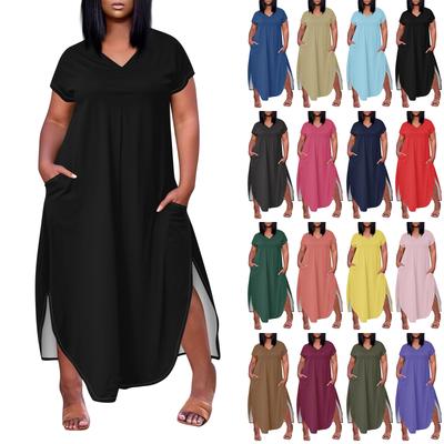 Женское повседневное платье с коротким рукавом и круглым вырезом, размер плюс, темперамент