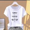 Asian Size- Dragonfly Sweet Trend Cute Ladies Female T Women's Clothing Casual Print Summer Top Fashion Graphic Tee Short Sleeve T-shirt