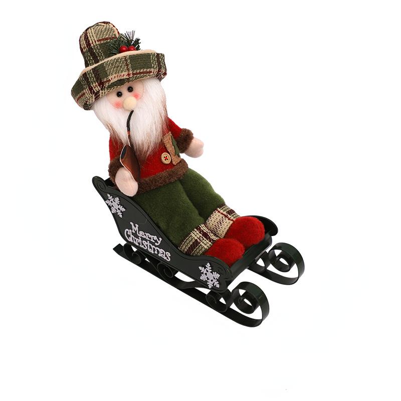 Рождественские украшения Рождественские сани Куклы Сидящая поза Санта-Клаус Снеговики Украшения для дома