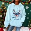 Women's Hooded Long Sleeve Christmas Printed Flannel Top Hooded Sweatshirt